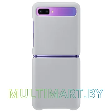 Чехол Samsung Leather Cover для Galaxy Z Flip (серый)